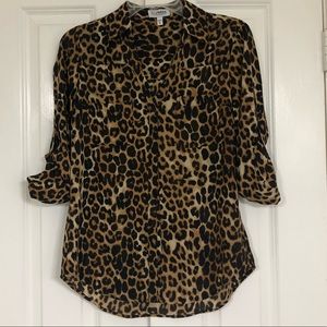Express Portofino Cheetah Print Blouse, XS